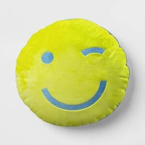 Room Essentials Smiley Face Throw Pillow 15 Inch Plush Emoji Cushion NEW